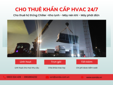 Cho thuê khẩn cấp chiller giải nhiệt gió cho trung tâm thương mại tại TP.HCM